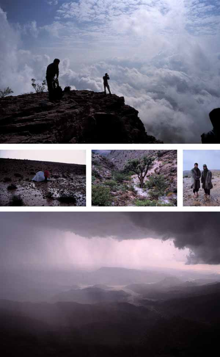 Eine Kollage aus Bildern vom Kor Seiban, Hadramaut